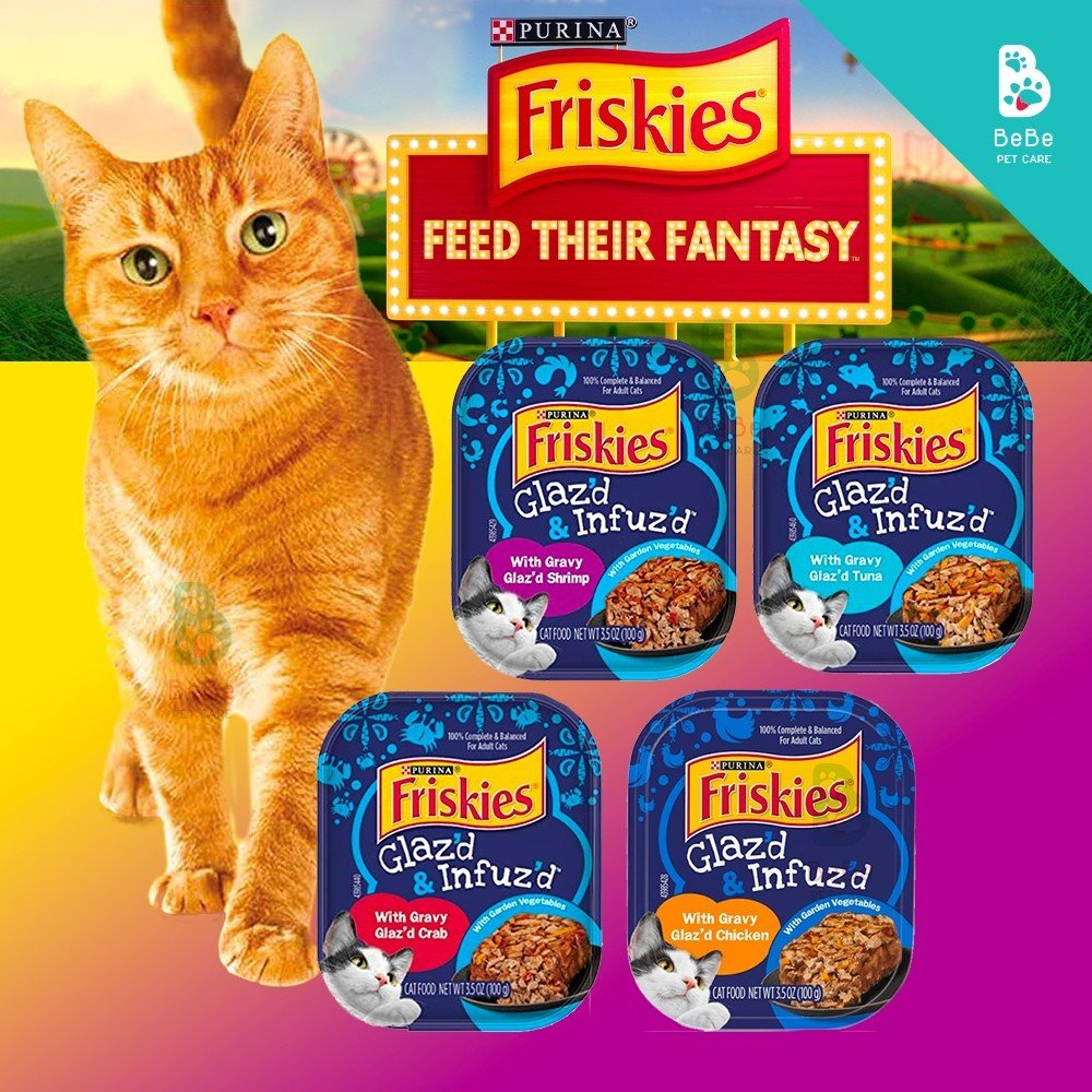 Pate FRISKIES Glazed & Infuzed Bữa Ăn Tối Dinh Dưỡng Hoàn Chỉnh Dành Cho Các Boss Mèo Nhập