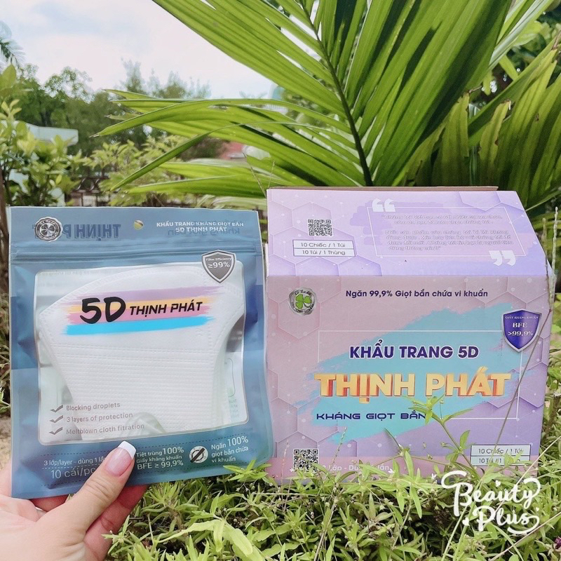 THÙNG TÍM CHÍNH HÃNG Sét 200 Chiếc Khẩu Trang 5D Thịnh Phát,Hàng Cao Cấp