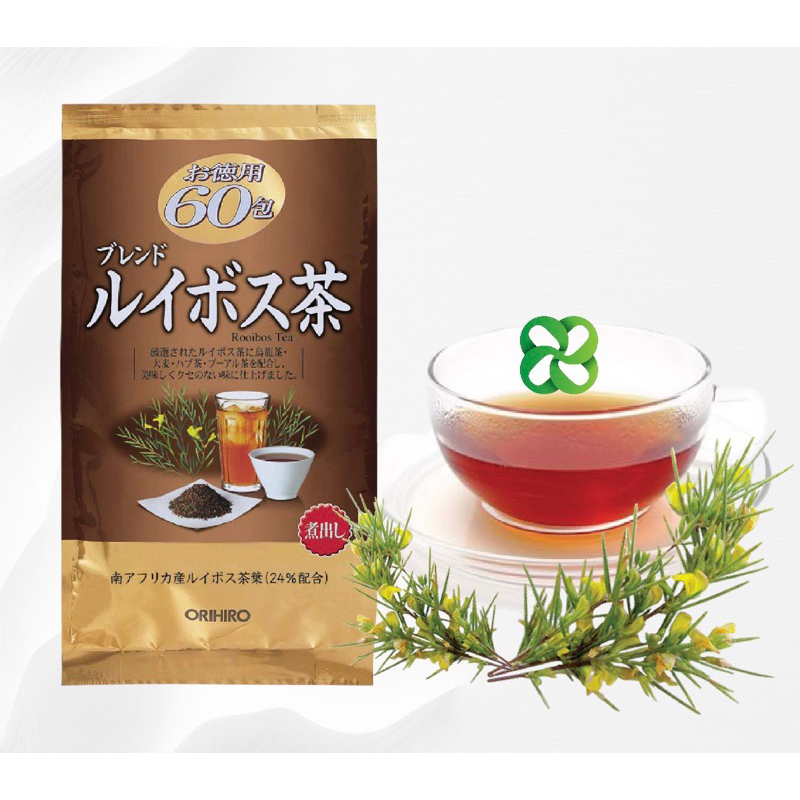 Trà Hồng Trà Nam Phi Orihiro Nhật Bản túi 60 túi lọc Hồng trà Rooibos