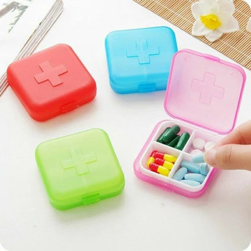 Hộp đựng thuốc, hộp chia thuốc 4 ngăn mini tiện dụng