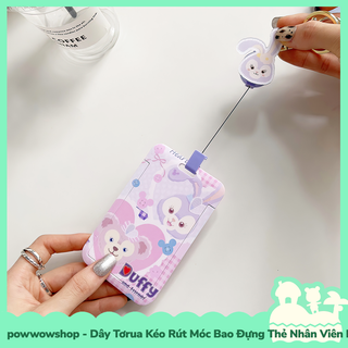 [Sẵn VN - Hỏa Tốc] Dây Tơrua Kéo Rút Móc Bao Đựng Thẻ Nhân Viên Nhựa ABS Nhân Vật Hoạt Hình Stella, Duffy, Friends & Kik