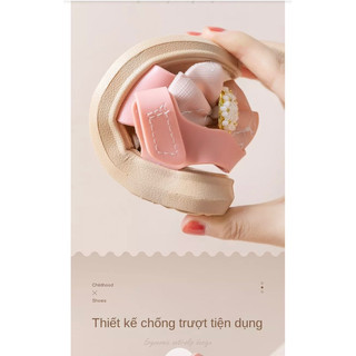 Sandal bé gái đính nơ công chúa siêu xinh - giày dép quai hậu trẻ em mềm nhẹ em chân