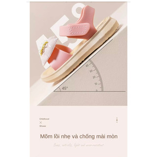 Sandal bé gái đính nơ công chúa siêu xinh - giày dép quai hậu trẻ em mềm nhẹ em chân