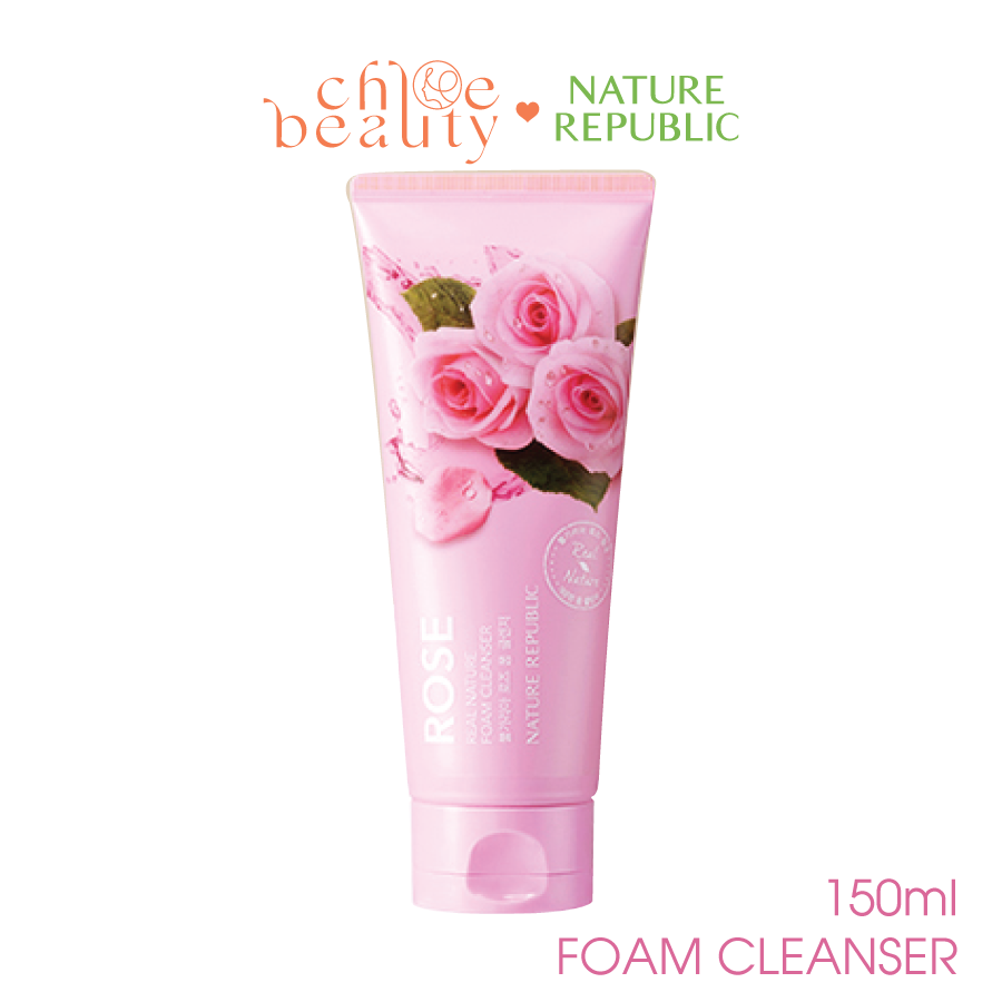[Mã BMLTA35 giảm đến 35K đơn 99K] Sửa rửa mặt NATURE REPUBLIC Real Nature Rose Foam Cleanser 150ml