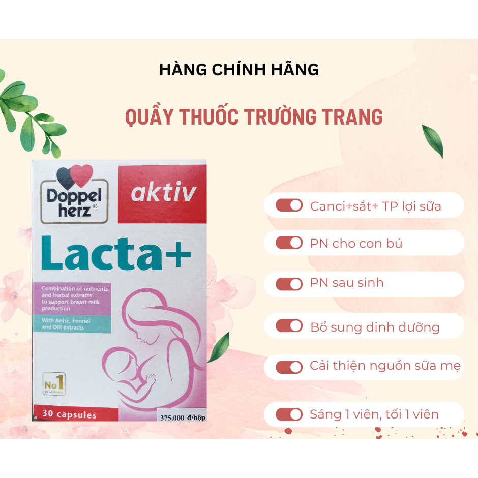 [Chính hãng]Viên Uống Lợi Sữa Lacta+ Doppelherz Aktiv - Bổ Sung Canxi ...