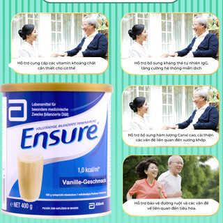 Sữa bột Ensure Đức hương vani giàu dinh dưỡng hộp 400g Extate