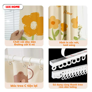 Rèm cửa chống nắng không cần khoan chất liệu poly cao cấp, Rèm che ngăn phòng có sẵn móc treo nhiều mẫu đủ kích thước
