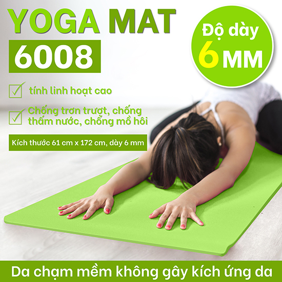 Ảnh BG Combo loại dày 6mm TPE Thảm tập yoga & Túi đựng thảm tập gym siêu bền 4