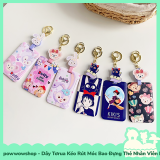 [Sẵn VN - Hỏa Tốc] Dây Tơrua Kéo Rút Móc Bao Đựng Thẻ Nhân Viên Nhựa ABS Nhân Vật Hoạt Hình Stella, Duffy, Friends & Kik