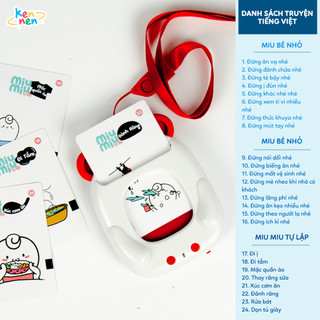 Máy đọc truyện Miu bé nhỏ song ngữ cao cấp đọc truyện kỹ năng sống trước giờ đi ngủ BH 6 tháng Kennen (MUKI)