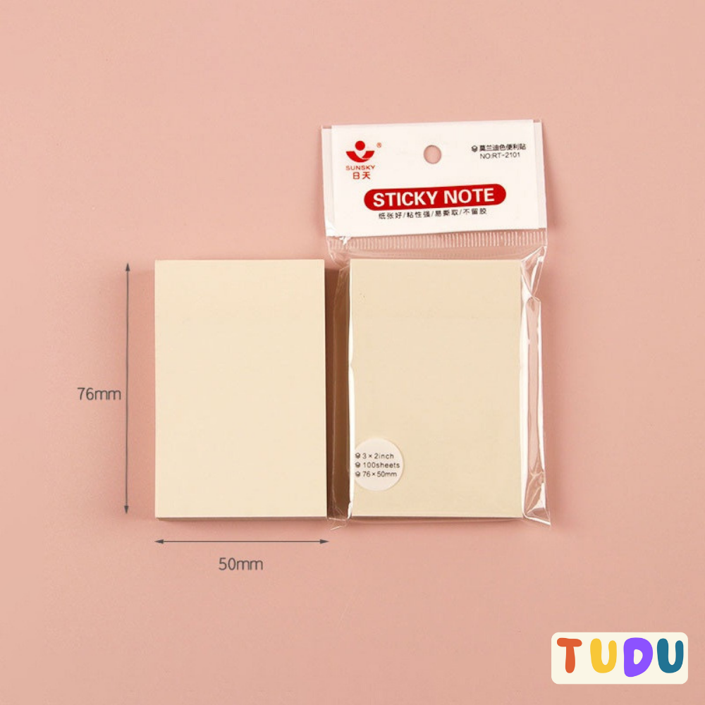 Giấy note set 100 tờ giấy ghi chú đa dạng màu sắc, giấy nhớ keo dán ...