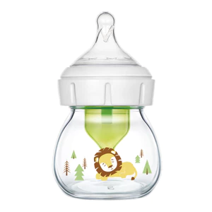 Bình sữa thuỷ tinh Lion Deco Dr Brown's "Option Plus" cổ rộng 60ml TQ - Núm Preemie