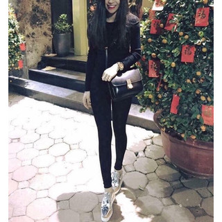 Quần legging nữ cạp cao xuất Hàn chất liệu siêu co giãn