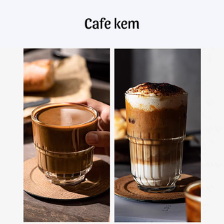 Bộ 6 Ly thủy tinh 170ml 240ml 350ml, cốc thủy tinh khía đáy chịu nhiệt uống cafe, nước ép, soda