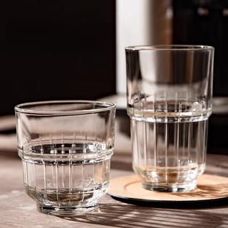 Bộ 6 Ly thủy tinh 170ml 240ml 350ml, cốc thủy tinh khía đáy chịu nhiệt uống cafe, nước ép, soda