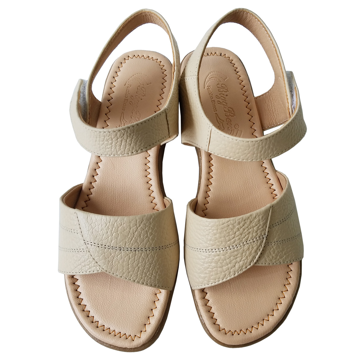 Giày Sandal Nữ Da Bò Thật BIGGBEN Cao 3 Phân HKD693