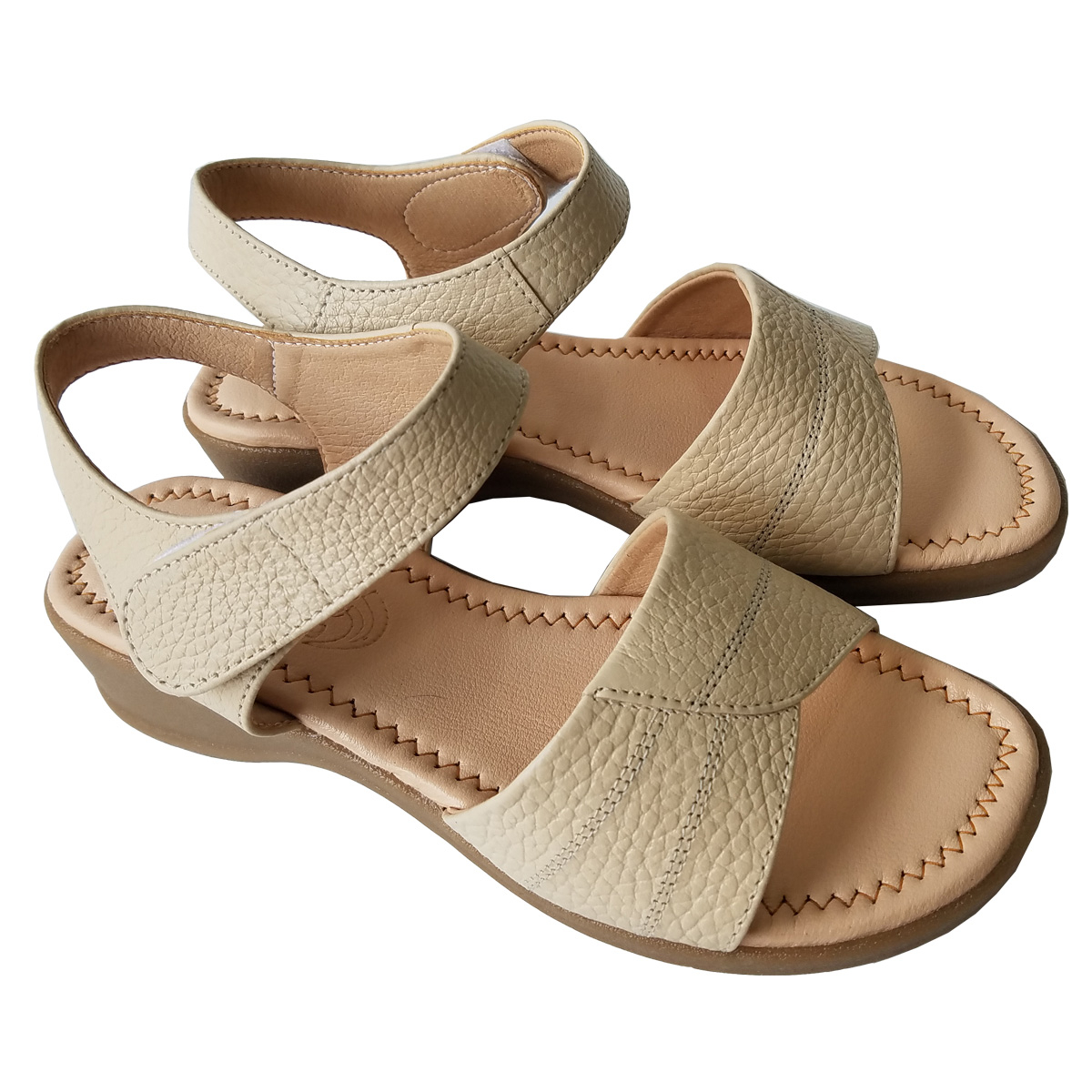 Giày Sandal Nữ Da Bò Thật BIGGBEN Cao 3 Phân HKD693