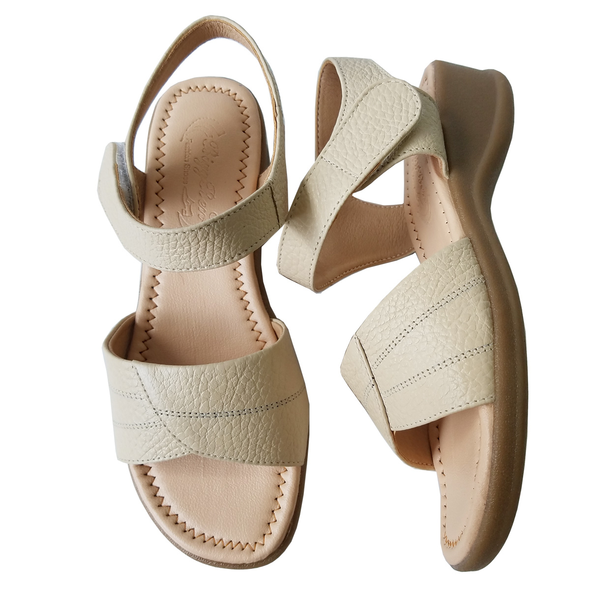 Giày Sandal Nữ Da Bò Thật BIGGBEN Cao 3 Phân HKD693