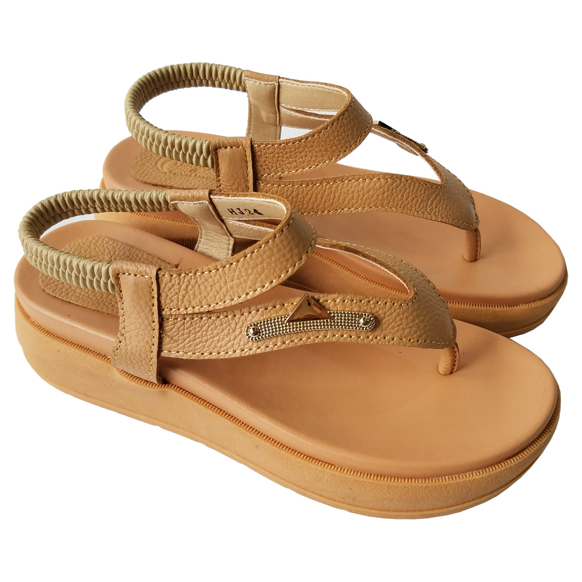 Giày Sandal Nữ Xỏ Ngón Da Bò Thật BIGGBEN Cao 5 Phân HKD694