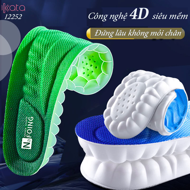 Lót giày thể thao PU siêu mềm Nam Nữ,đế dày chống sốc đứng lâu không mỏi 12252