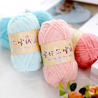 Cuộn Len Nhung Mini 2mm Cuộn Nhỏ 40g, Nhung Sợi Nhỏ Móc Thú Bông- nhà của dứa