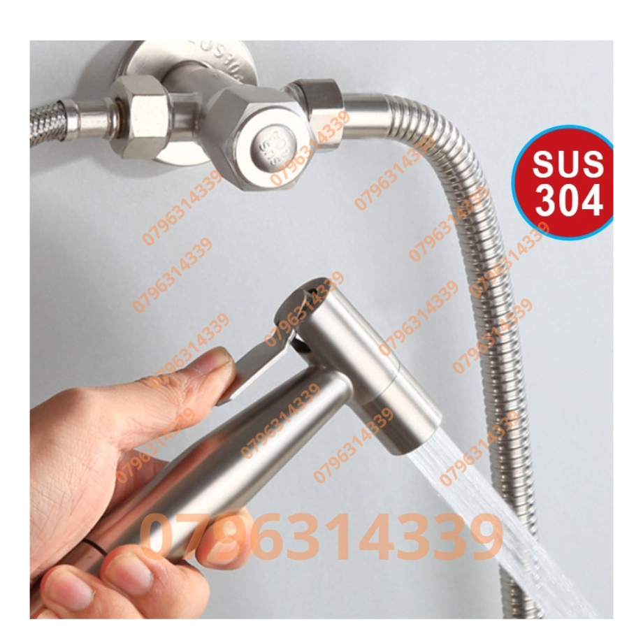 Vòi xịt vệ sinh inox 304 chất lượng cao,Bộ xịt siêu bền, nặng tay, cài ...