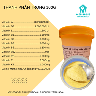 Vitamin Cho Thú Cưng Cung Cấp Đầy Đủ Vitamin Thiết Yếu, Tăng Cường Hệ Miễn Dịch Giúp Thú Cưng Phát Triển Và Phục Hồi Tốt