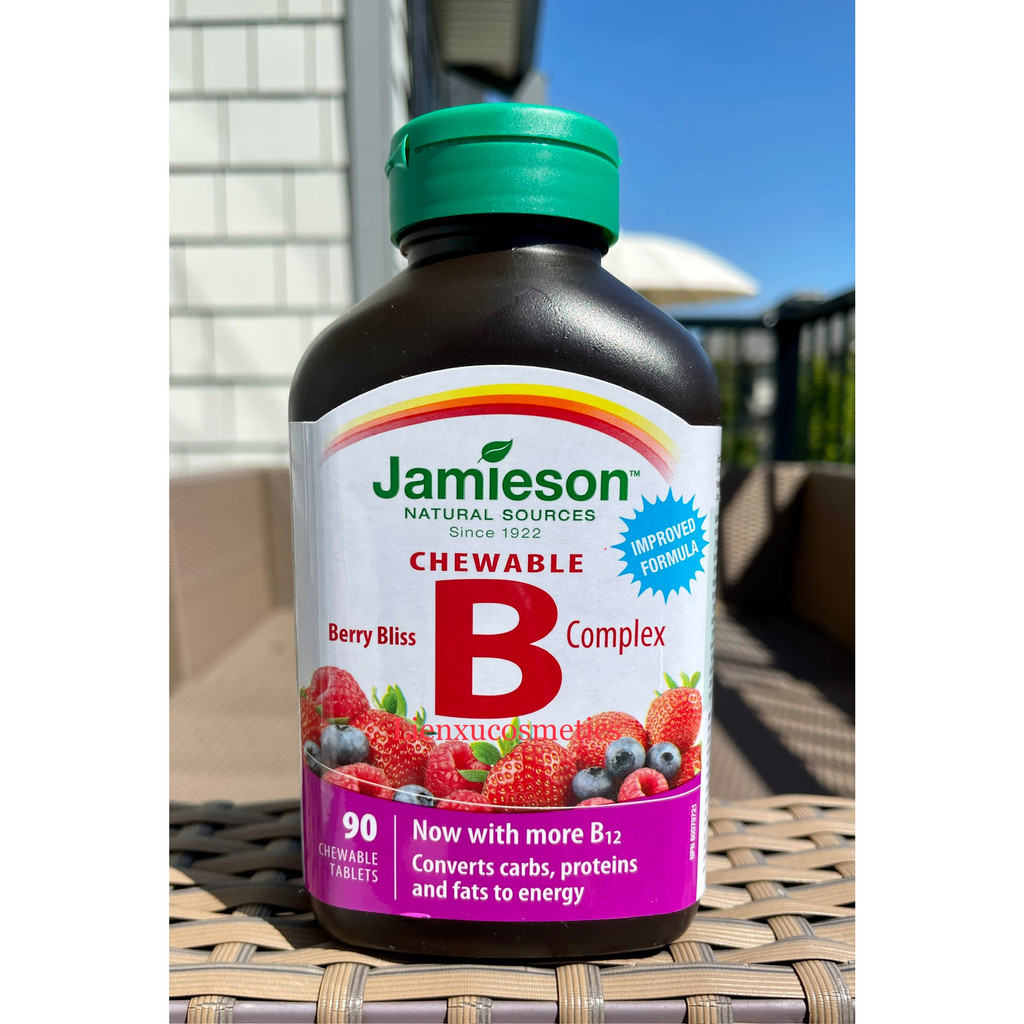 Vitamin B tổng hợp Jamieson B complex 90 viên nhai, vị berry made in