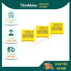 Combo 5 Tụ lọc nguồn AC 0.22uF 275V 224K chân 15mm chất lượng tốt.