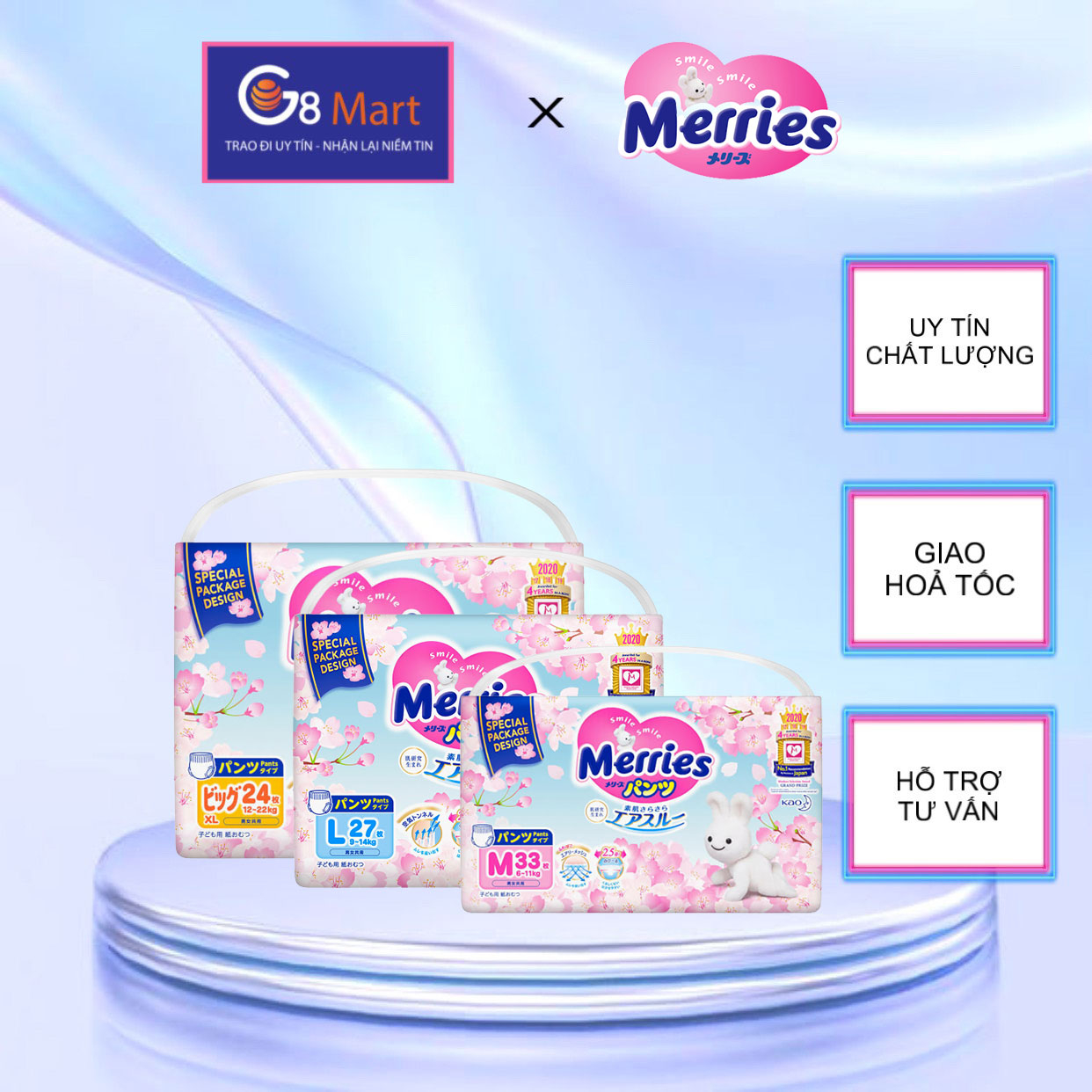 Tã quần Merries Sakura phiên bản giới hạn đủ size M33/L27/XL24_G8mart ...