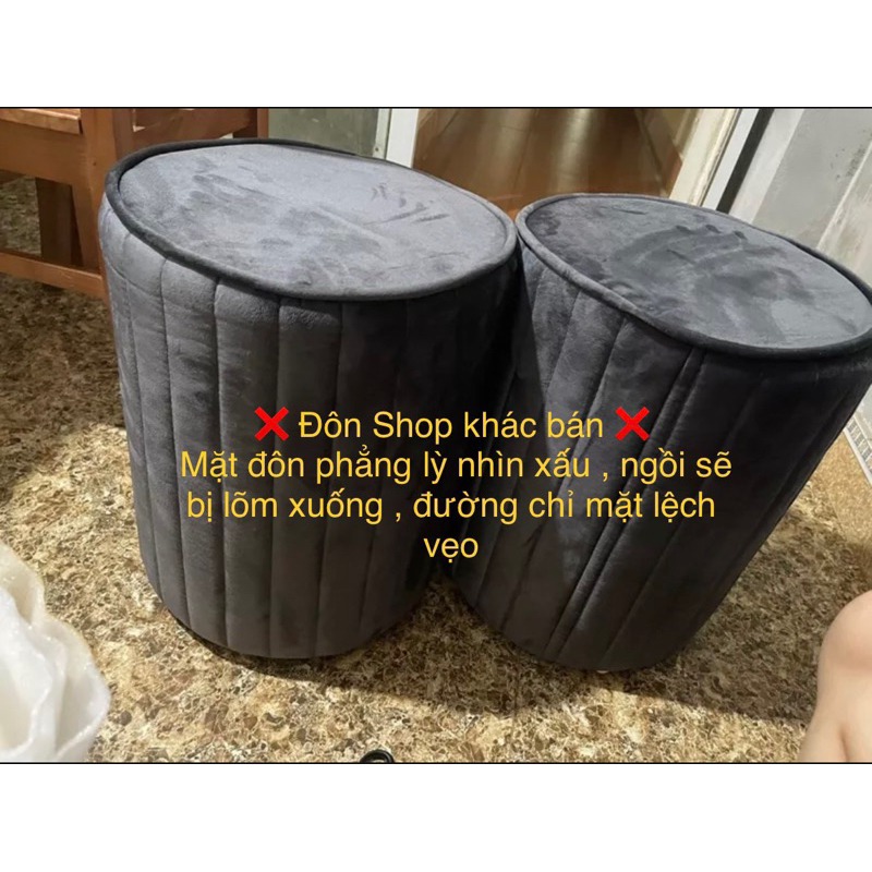 Ghế trang điểm dáng tròn xinh xắn, Đôn tròn sofa kích thước 35x45cm 4 màu dễ dàng lựa chọn
