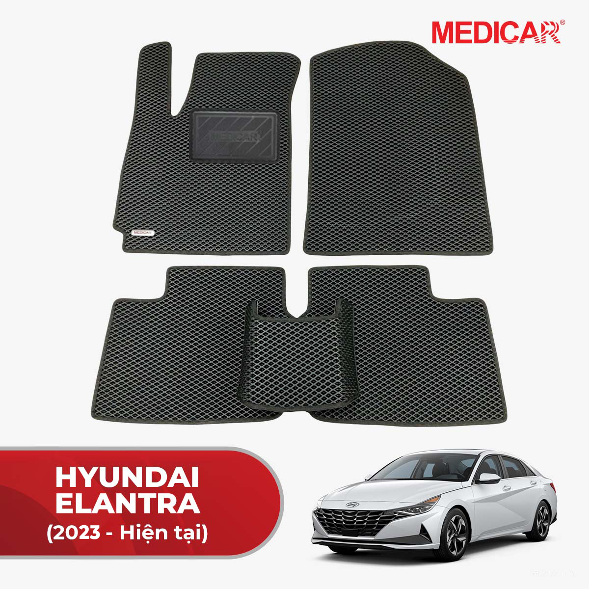 Thảm lót sàn ô tô Medicar xe Hyundai Elantra (2023 -> Hiện tại) - chống nước, không mùi, ngăn bụi bẩn