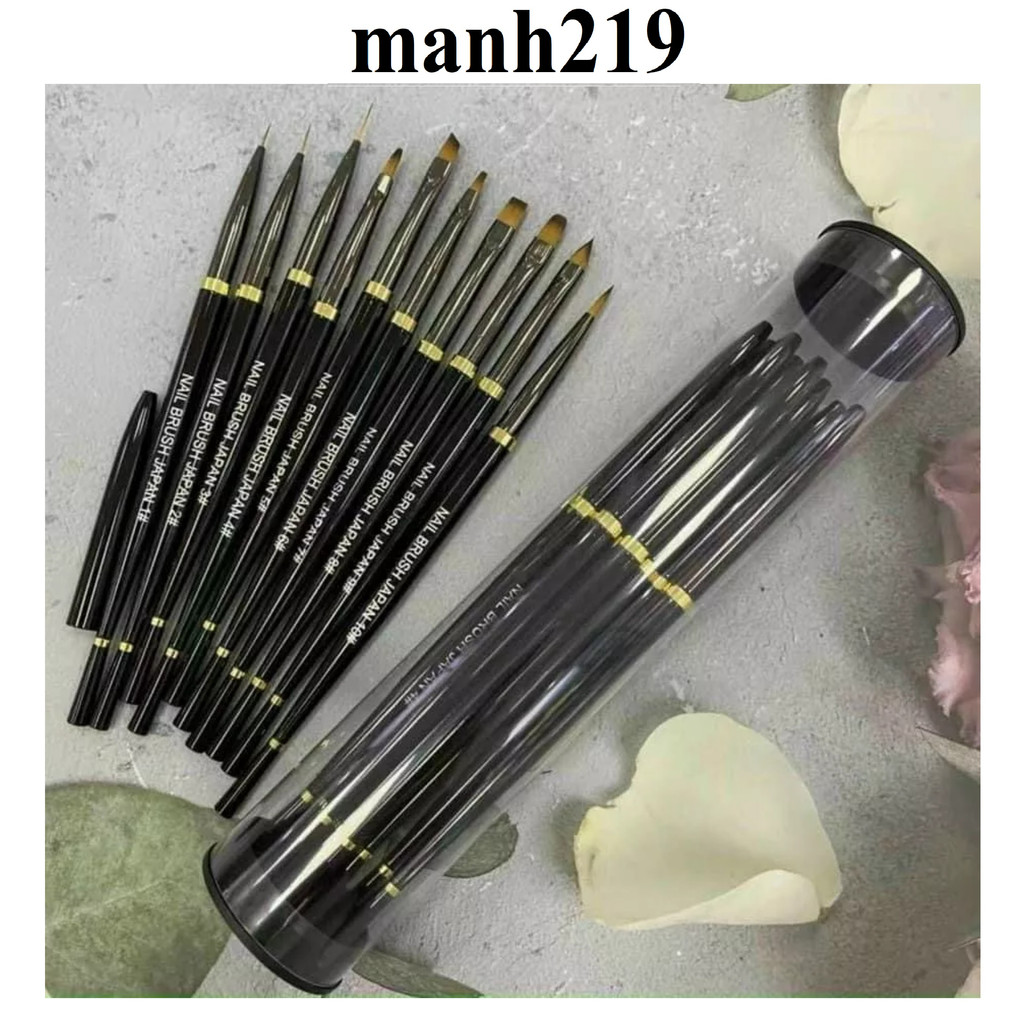 Set bộ cọ 10 cây nail Lawei Chính Hãng chuyên dụng manh219 Shopee