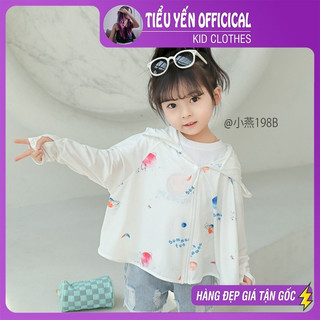 Áo chống nắng trẻ em in hình đáng yêu đào hồng/ vũ trụ trắng/ gấu xanh cho bé 2- 12 tuổi AK198 | Tiểu Yến Kid