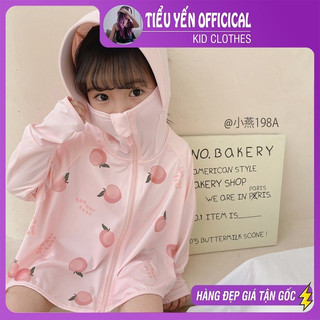 Áo chống nắng trẻ em in hình đáng yêu đào hồng/ vũ trụ trắng/ gấu xanh cho bé 2- 12 tuổi AK198 | Tiểu Yến Kid