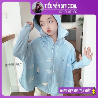 Áo chống nắng trẻ em in hình đáng yêu đào hồng/ vũ trụ trắng/ gấu xanh cho bé 2- 12 tuổi AK198 | Tiểu Yến Kid