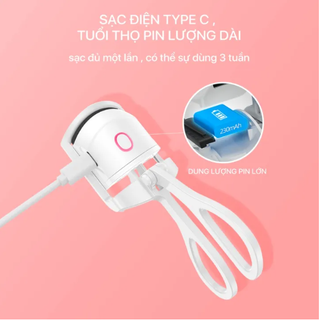 Máy Uốn Mi Điện Thông Minh - Kẹp Bấm Mi Nhỏ Gọn  Làm Cong Nhanh Chóng Sạc Điện Cổng USB GD729-UonmiUSB