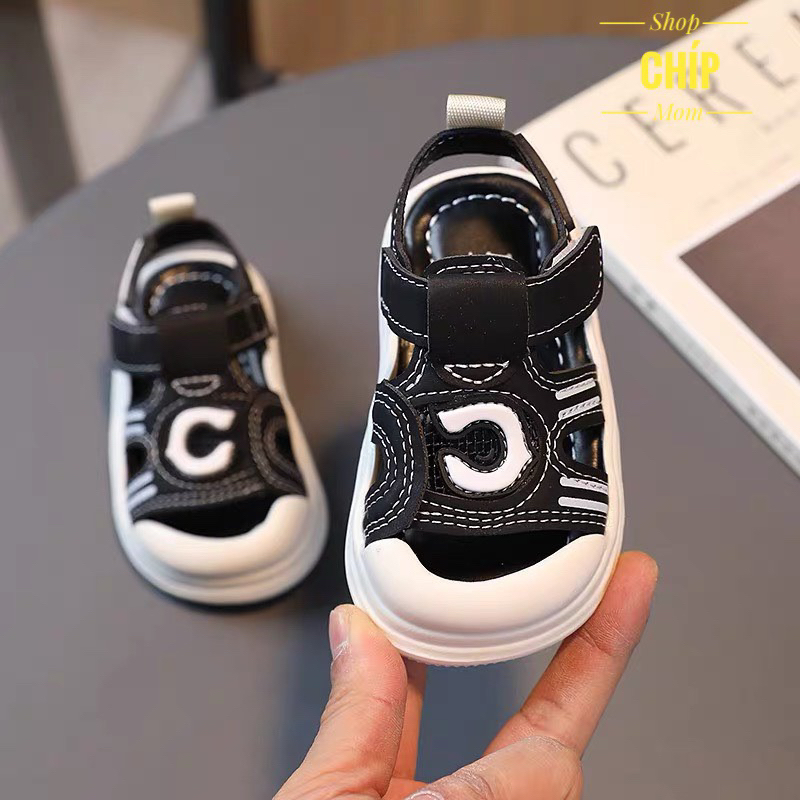 sandal bé trai dép quai hậu tập đi cho bé gái chữ C chống vấp lưới êm chân đế dẻo chống trượt QCCC 2305