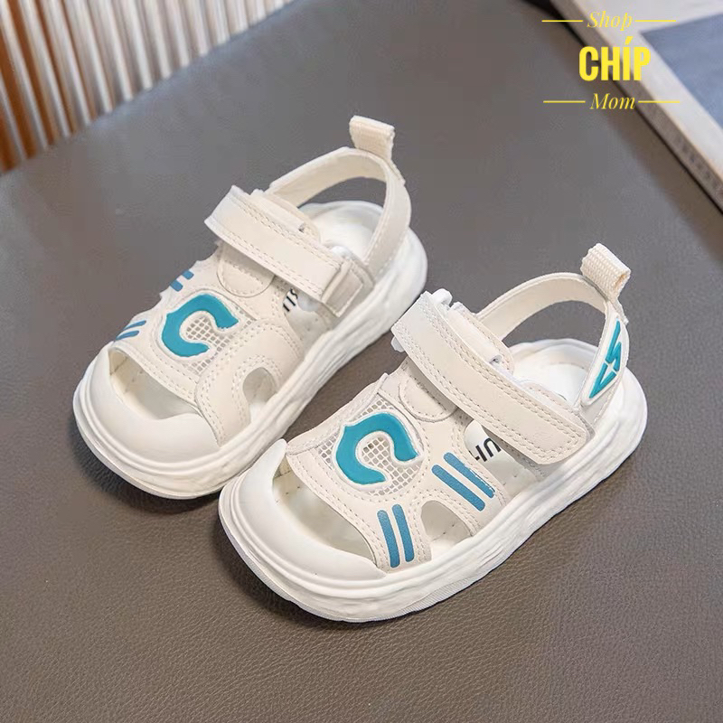 sandal bé trai dép quai hậu tập đi cho bé gái chữ C chống vấp lưới êm chân đế dẻo chống trượt QCCC 2305