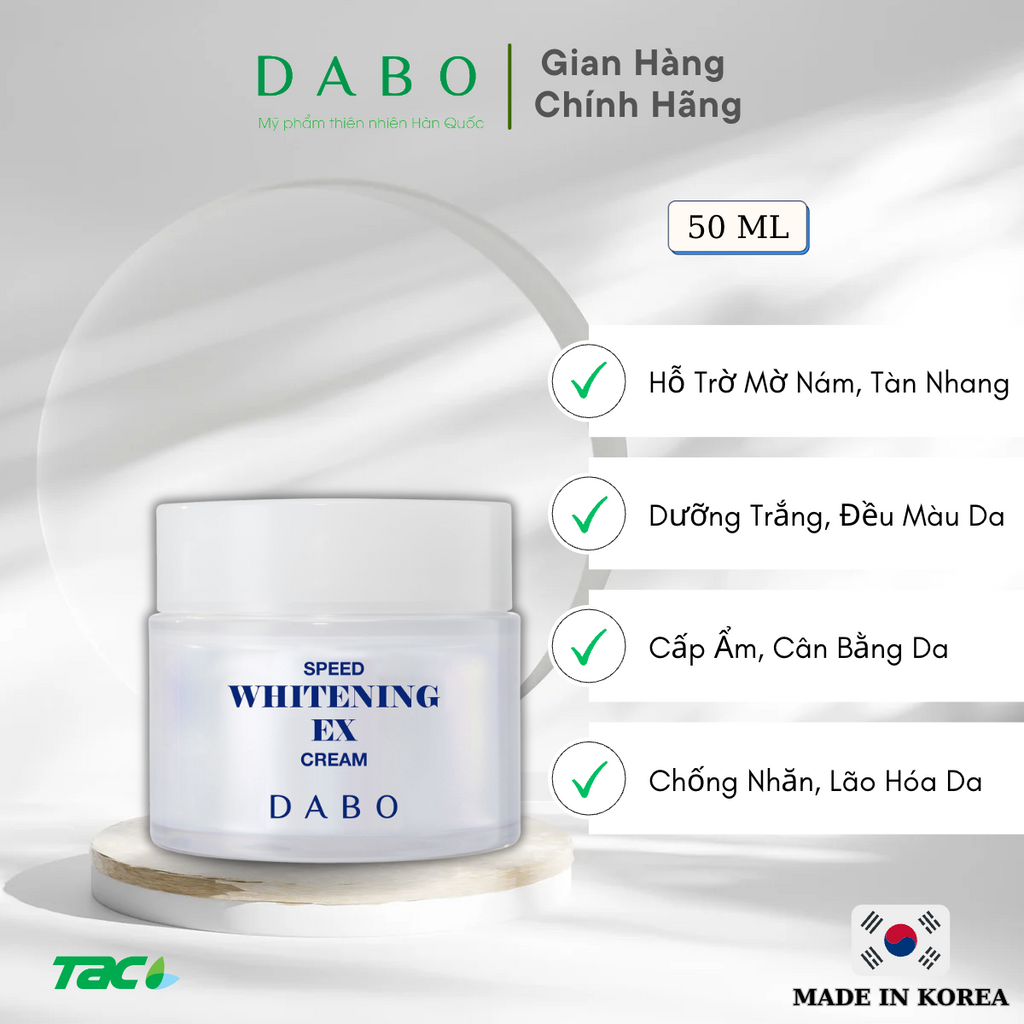 Kem đêm dưỡng trắng da, làm mờ hắc tố đen, ngừa nám Dabo Speed Whitening Ex Cream THIÊN ANH BEAUTY