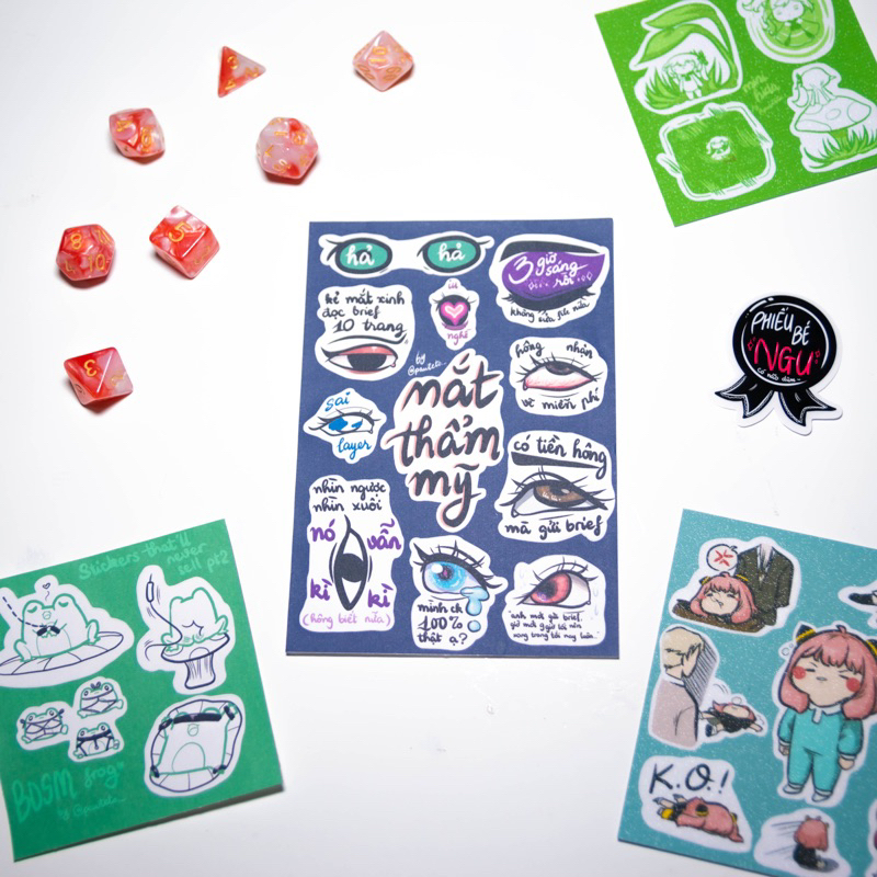 [STICKER] STICKER MẮT THẨM MỸ Size A6 | Shopee Việt Nam