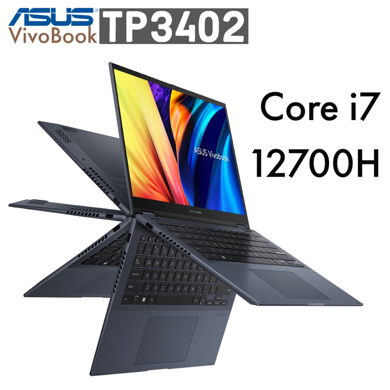Laptop Asus Vivobook Flip TP3402Z - Core i7-12700H, 24GB RAM, 1TB SSD NVME, Màn Hình 14inch Cảm Ứng Gập 360 Độ