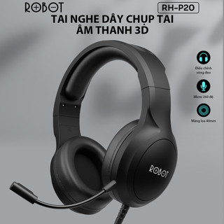 Tai Nghe Chụp Tai ROBOT RH-P20 Âm Thanh 3D Hỗ Trợ Kết Nối Cổng AUX - BẢO HÀNH 12 THÁNG 1 ĐỔI 1
