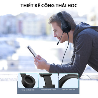 Tai Nghe Chụp Tai ROBOT RH-P20 Âm Thanh 3D Hỗ Trợ Kết Nối Cổng AUX - BẢO HÀNH 12 THÁNG 1 ĐỔI 1