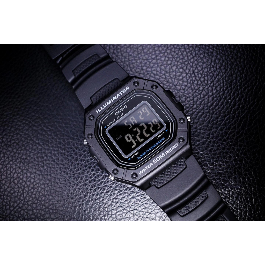 Ảnh Đồng Hồ Nam Casio Dây Nhựa Trẻ Trung W-218H-1BVDF Chính Hãng 1