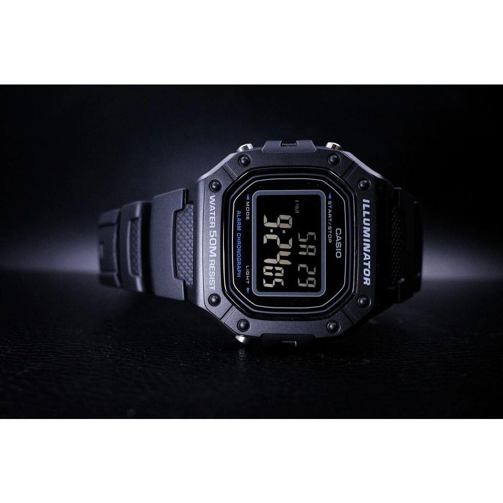 Ảnh Đồng Hồ Nam Casio Dây Nhựa Trẻ Trung W-218H-1BVDF Chính Hãng 2