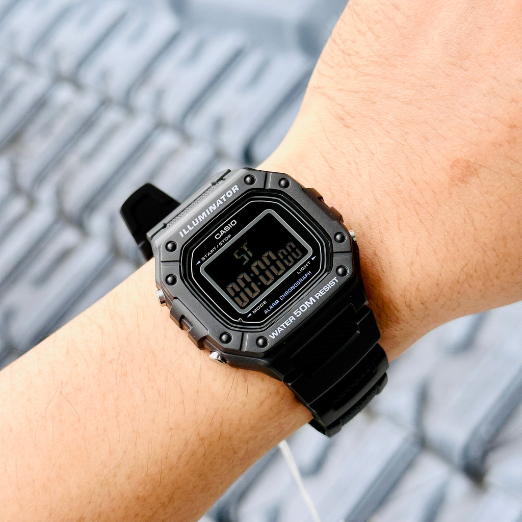 Ảnh Đồng Hồ Nam Casio Dây Nhựa Trẻ Trung W-218H-1BVDF Chính Hãng 4