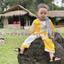 Bộ bà ba nông dân cho bé (7-35kg) [CHƯA CÓKHĂN] - Chất lụa mềm mại, mặc đi chùa, đi lễ hội cho bé...