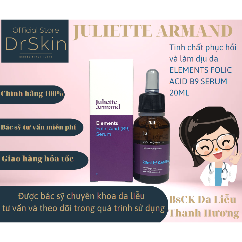 TINH CHẤT PHỤC HỒI VÀ LÀM DỊU DA JULIETTE ARMAND ELEMENTS FOLIC ACID B9 SERUM [CHÍNH HÃNG