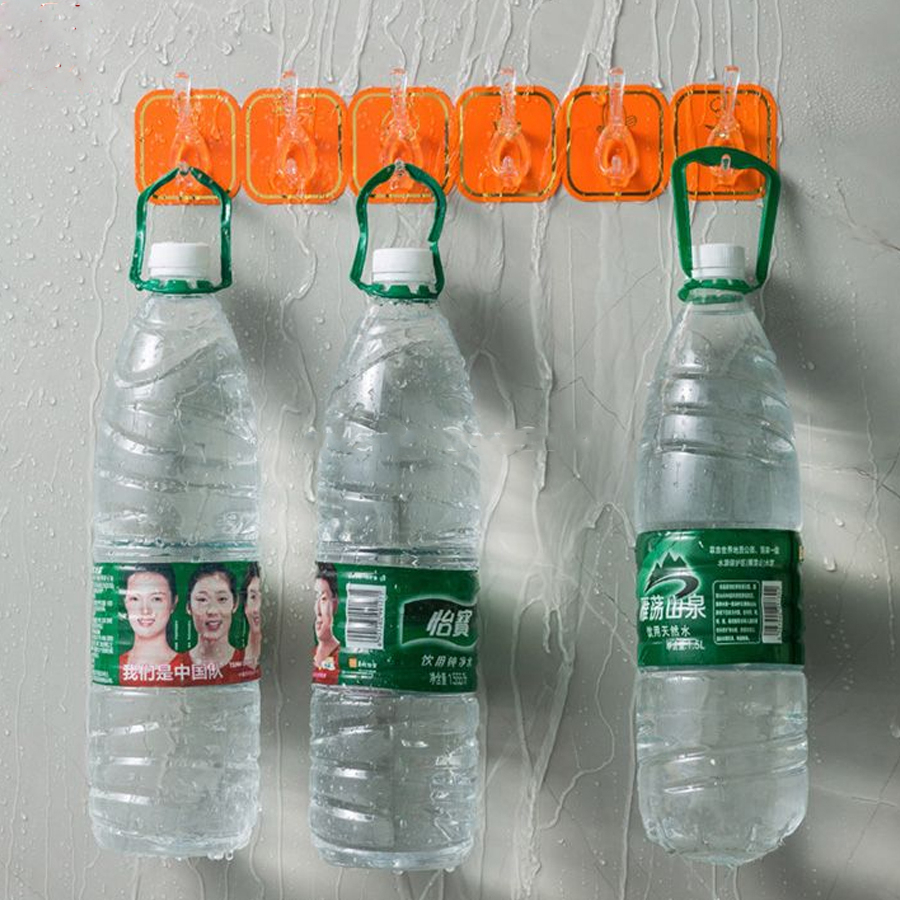 Thanh Treo Đồ Dán Tường 6 Móc Liền Mạch Trong Suốt Siêu Dính (   hot)